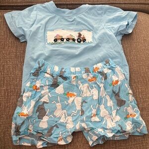 Kids Blue Bunny Matching Set Boutique